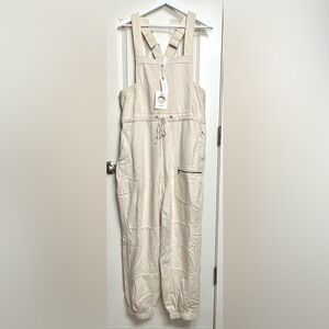 Daily Practice by Anthropologie Drawstring Overalls in Ivory NWT